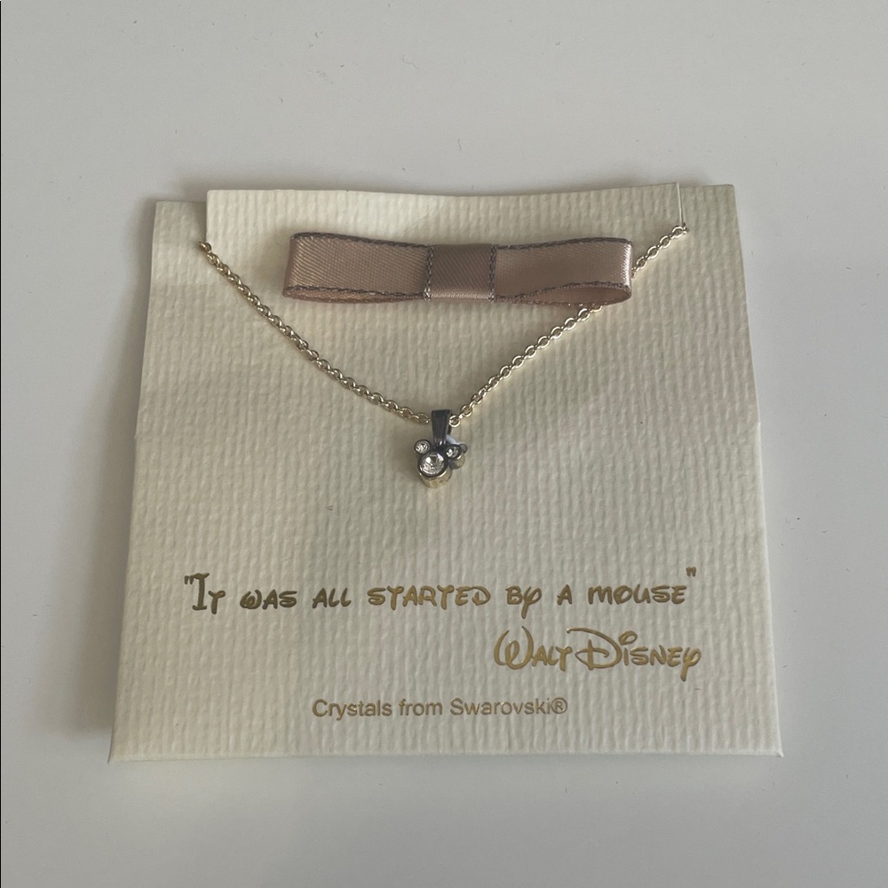 Disney Gold Necklace with Swarovski Crystal Pendant